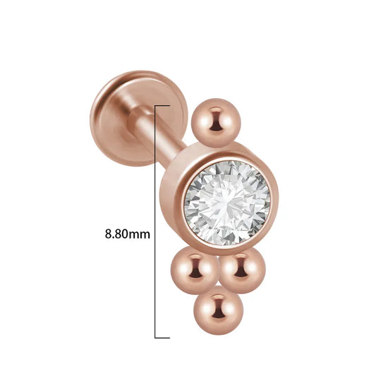 Flair Rose Gold | Stainless Steel Flat Back Stud