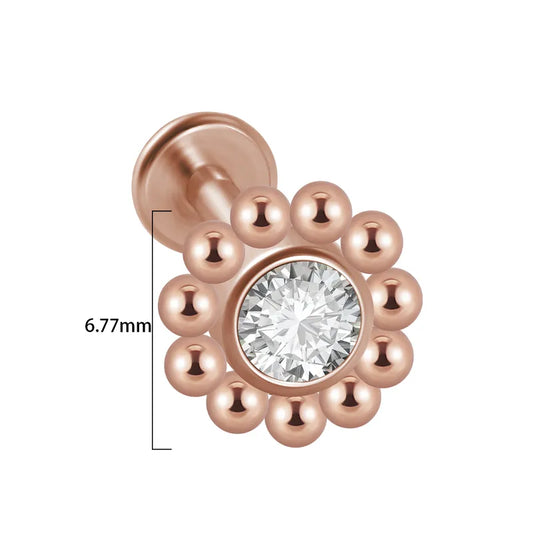 Daisy Rose Gold | Stainless Steel Flat Back Stud