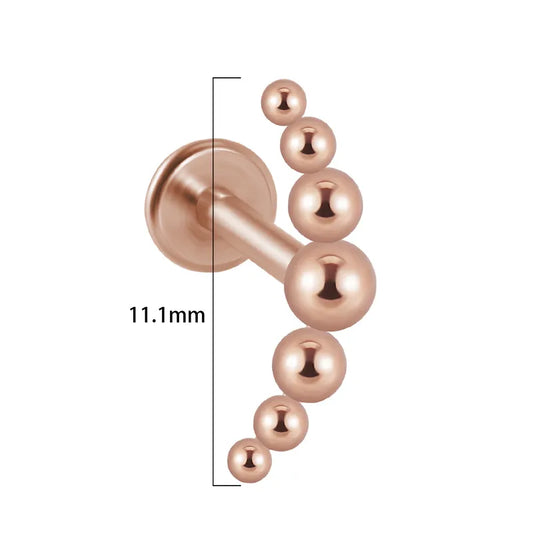Curve Rose Gold | Stainless Steel Flat Back Stud