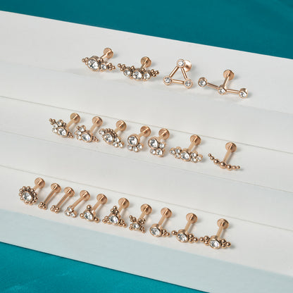 Molecule Rose Gold | Stainless Steel Flat Back Stud