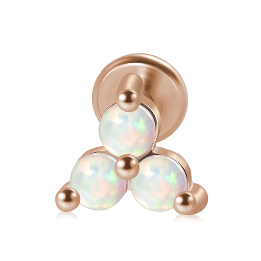 Opal Trio Rose Gold | Stainless Steel Flat Back Stud