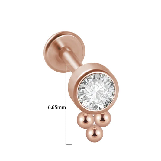 Beaula Rose Gold | Stainless Steel Flat Back Stud