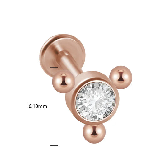 Orbit Rose Gold | Stainless Steel Flat Back Stud