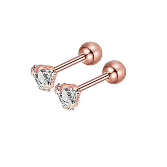 Diamante Rose Gold | Stainless Steel Screw Ball Stud