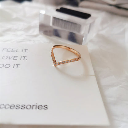 Rose Gold V Half Eternity Ring