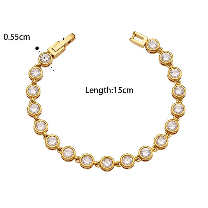 Round Bezel Tennis Bracelet