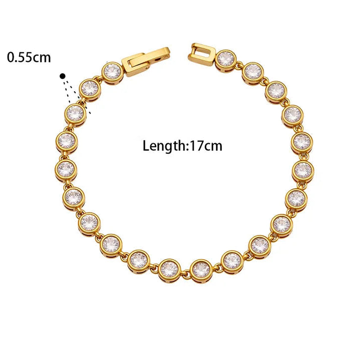 Round Bezel Tennis Bracelet