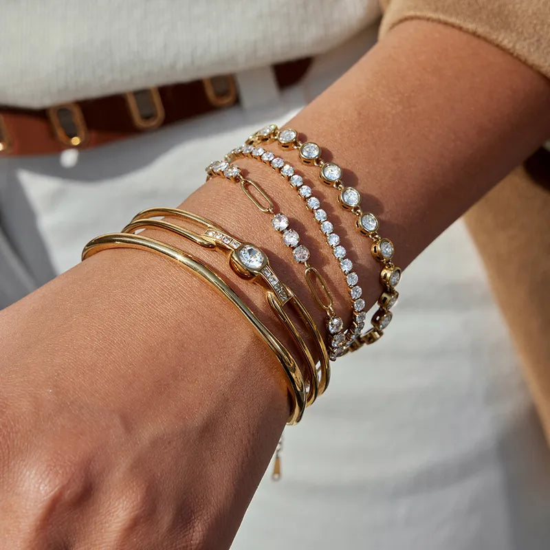 Round Bezel Tennis Bracelet