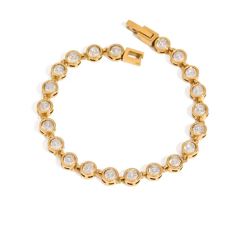 Round Bezel Tennis Bracelet