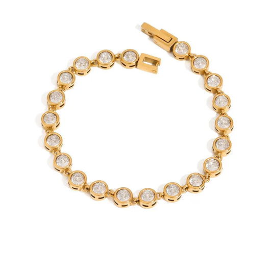 Round Bezel Tennis Bracelet