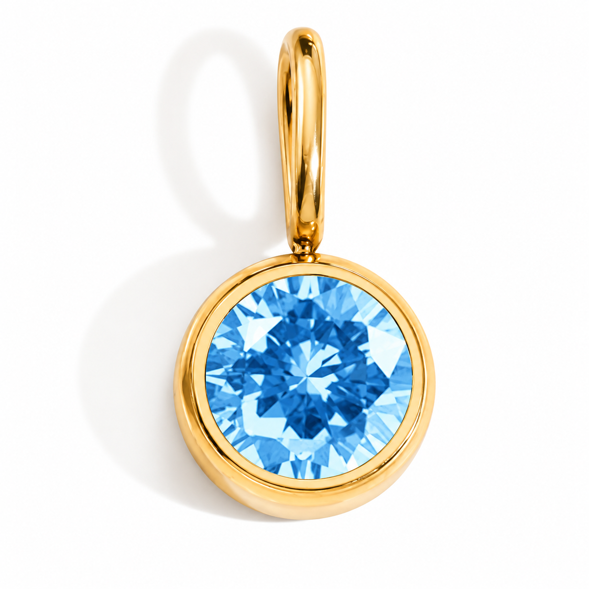 Round Birthstone Necklace Charm