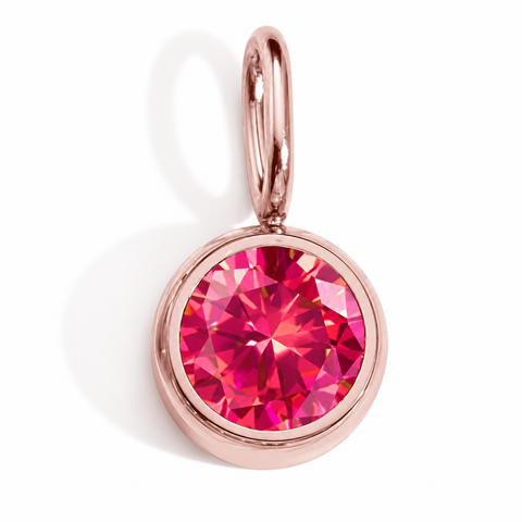 Round Birthstone Necklace Charm