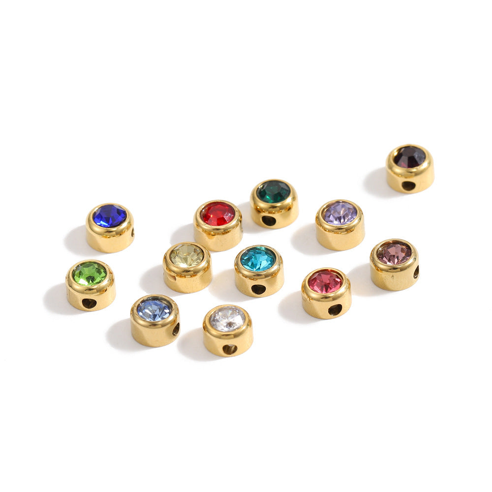 Round Birthstone Slider Charm