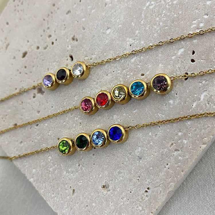 Round Birthstone Slider Charm