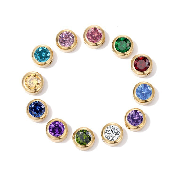 Round Birthstone Slider Charm