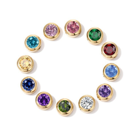 Round Birthstone Slider Charm