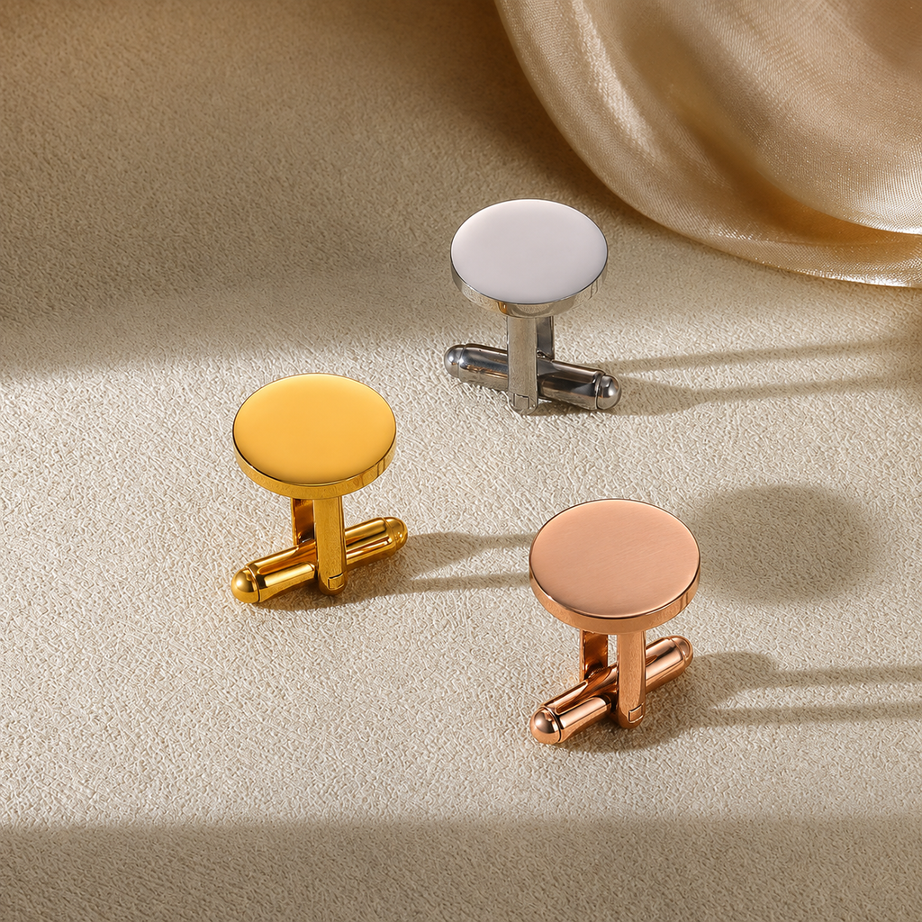 Round Engraved Cufflinks