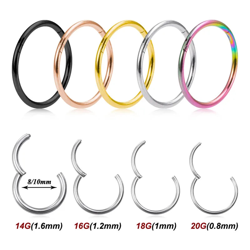 1.2mm | Stainless Steel Seamless Clicker Ring 16G Gauge