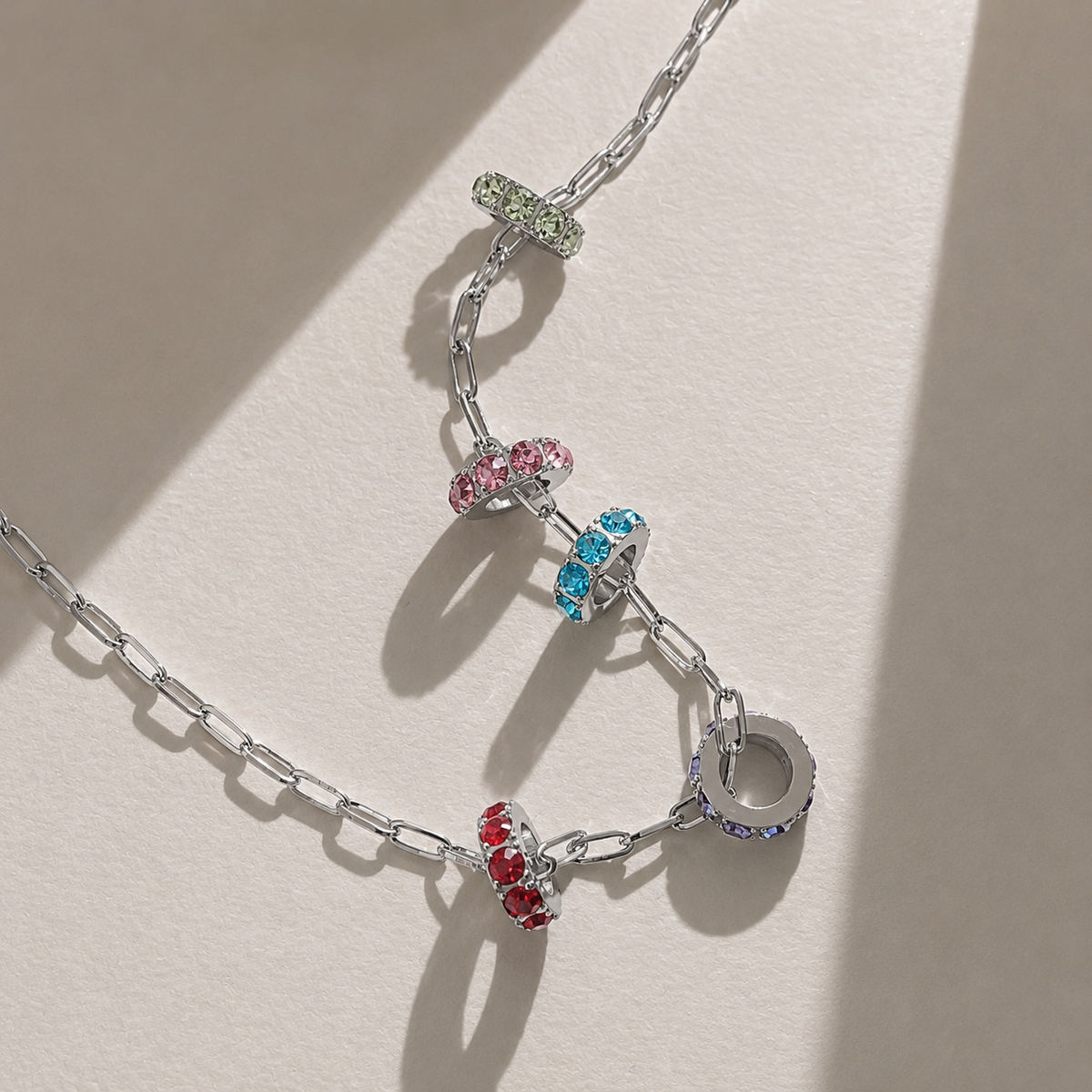 Circle Birthstone Necklace Charm