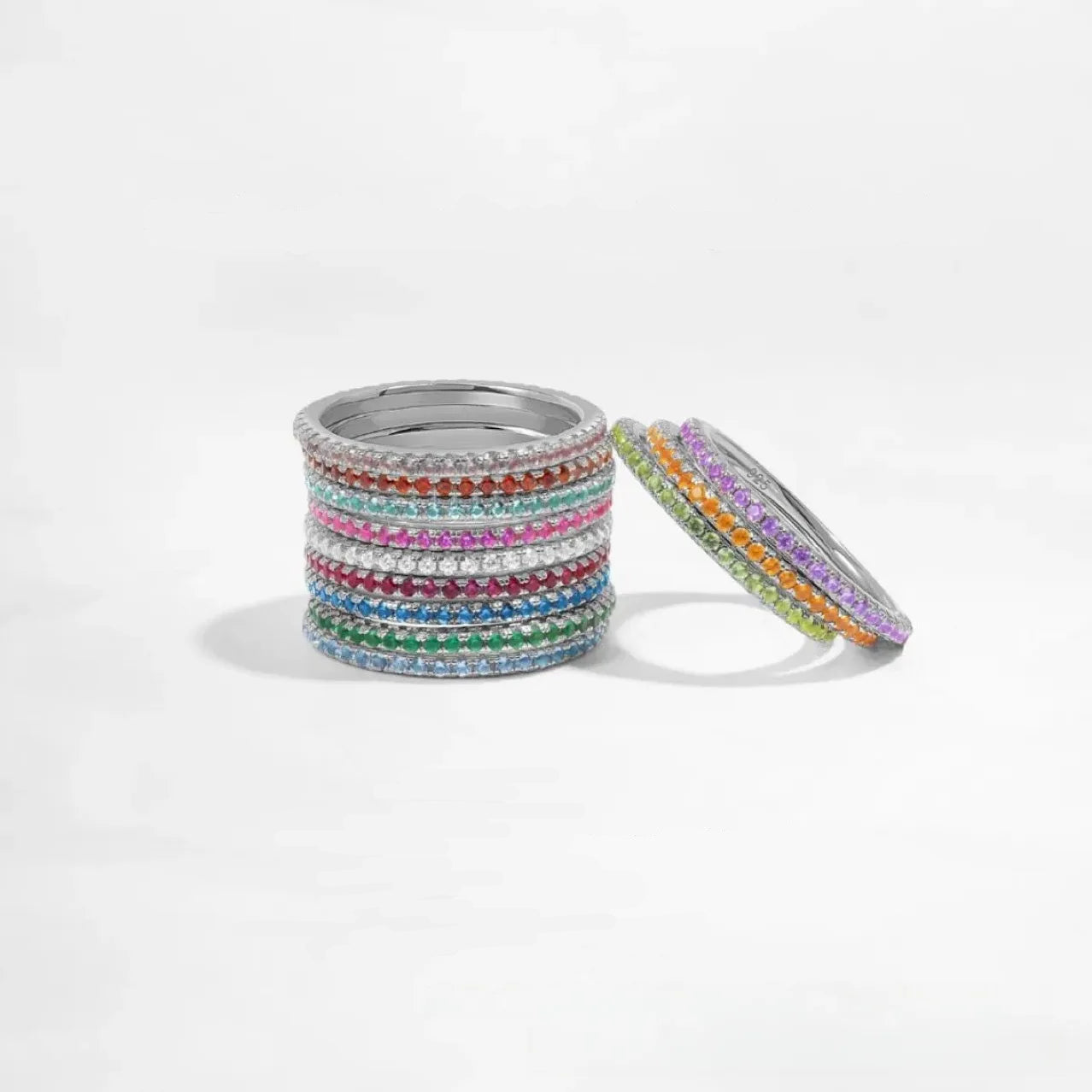 Silver Birthstone Eternity Ring