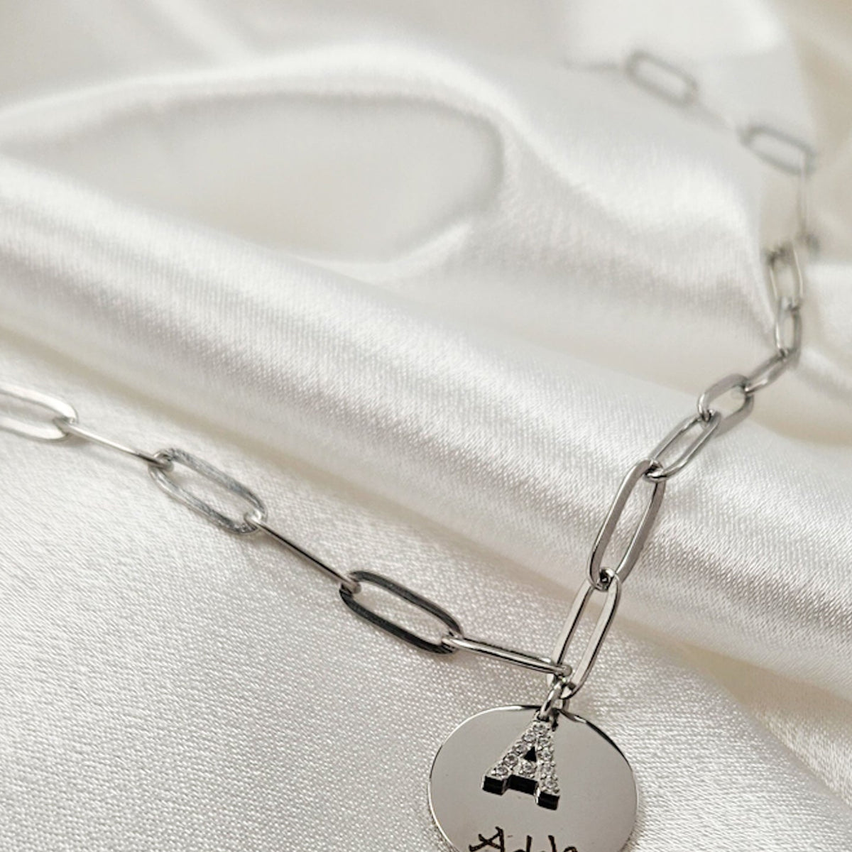 Silver Engraved Letter Necklace