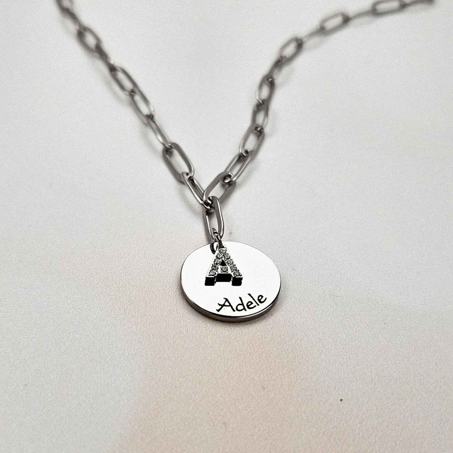 Silver Engraved Letter Necklace