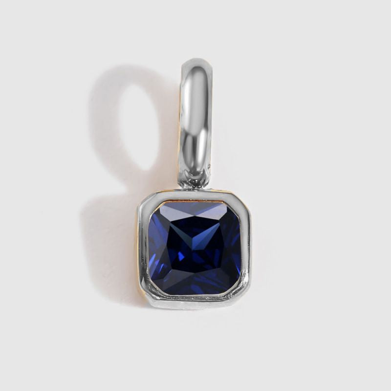 Square Birthstone Necklace Charm