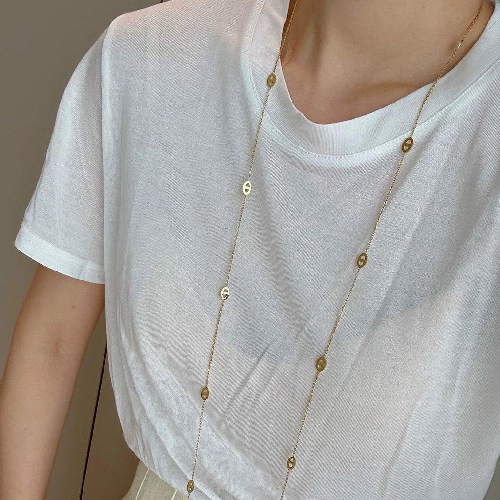 120cm Skinny Mariner Link Long Necklace