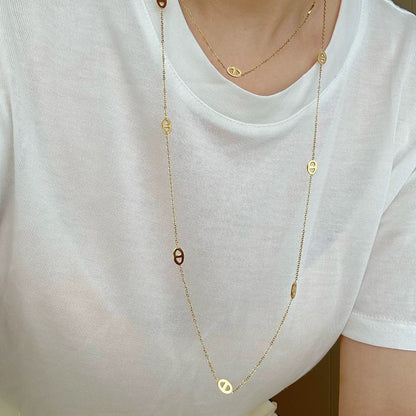 Skinny Mariner Link Long Necklace