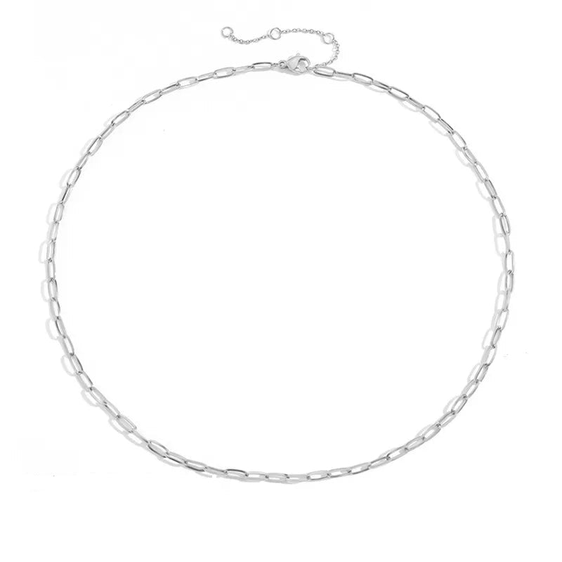 38cm Skinny Paperclip Necklace