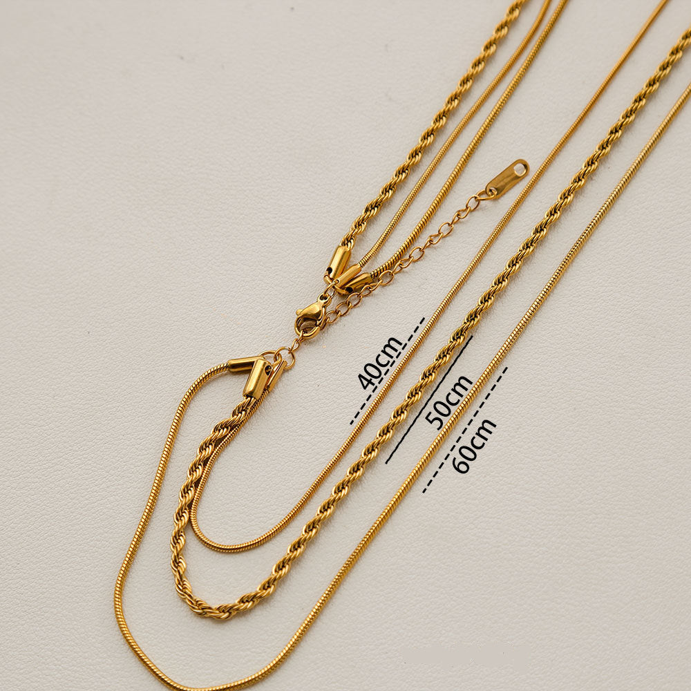 Snake and Twisty Trio Necklace