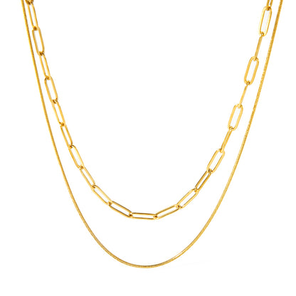 Snake and Paperclip Duo Necklace