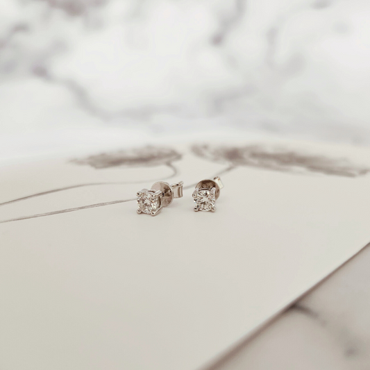 4mm Moissanite Studs in Sterling Silver