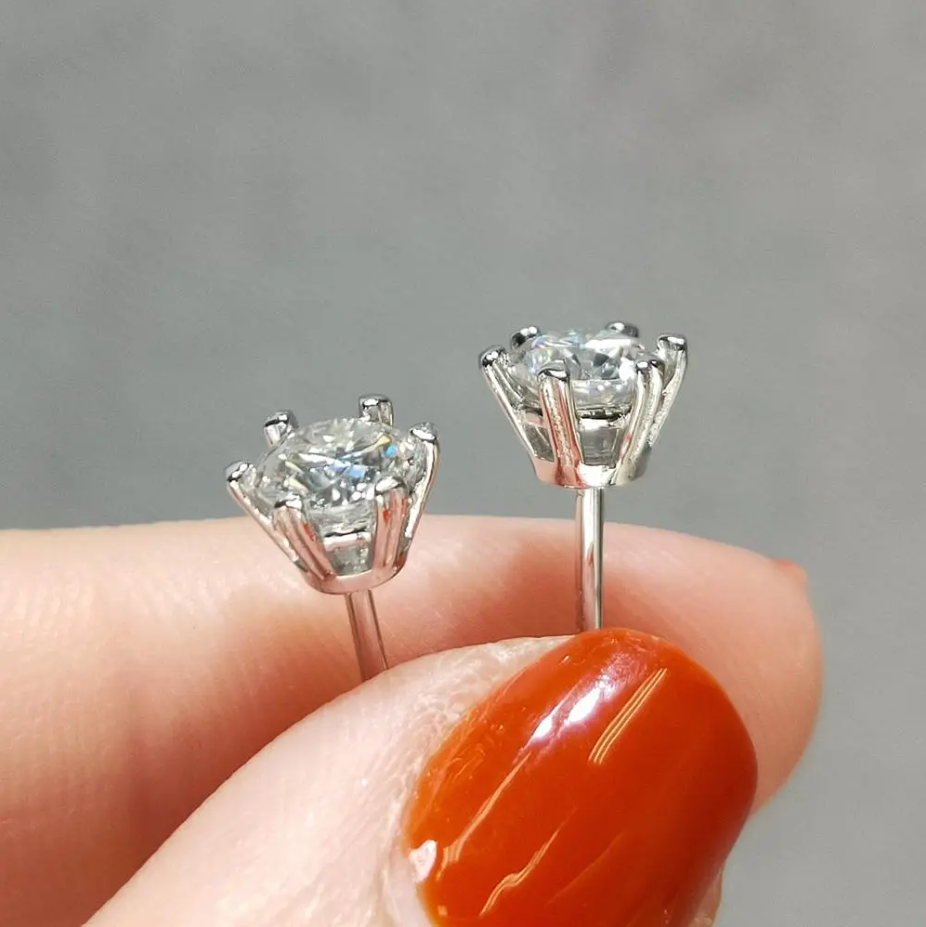 5mm Six Prong Moissanite Studs