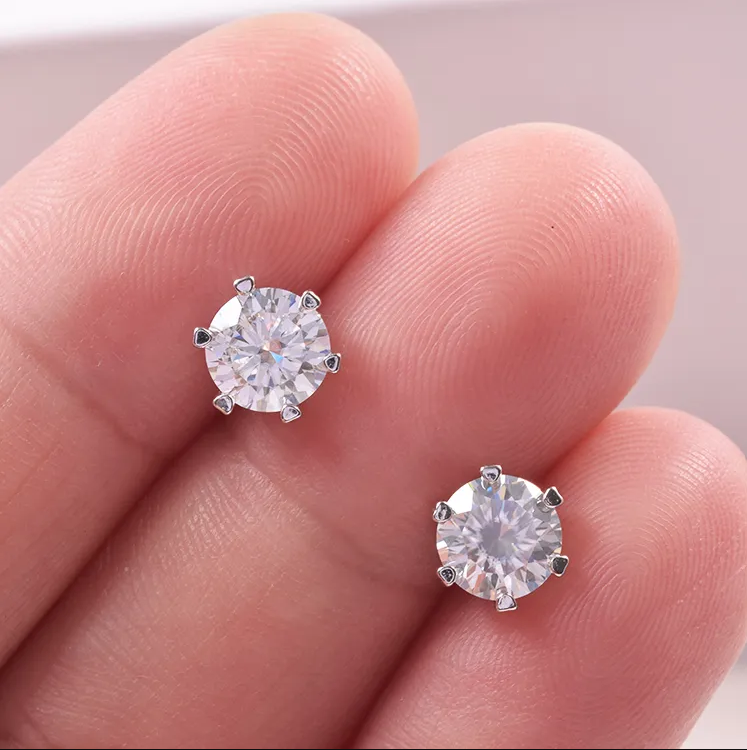 5mm Six Prong Moissanite Studs