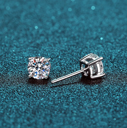 6.5mm Large Moissanite Studs in Sterling Silver