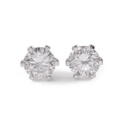 6.5mm Six Prong Moissanite Studs