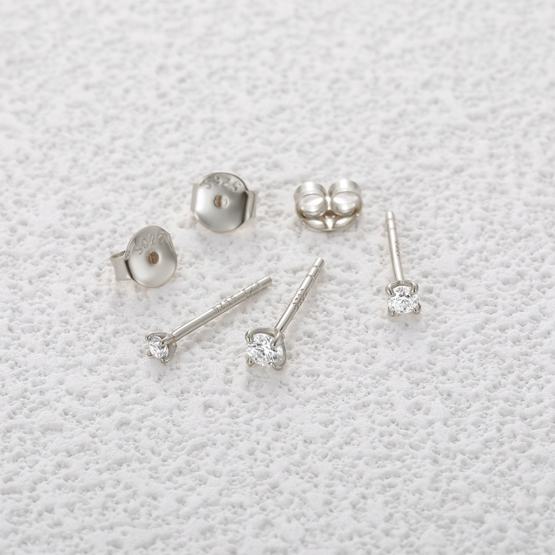 6-Piece Moissanite Stud Set in Sterling Silver