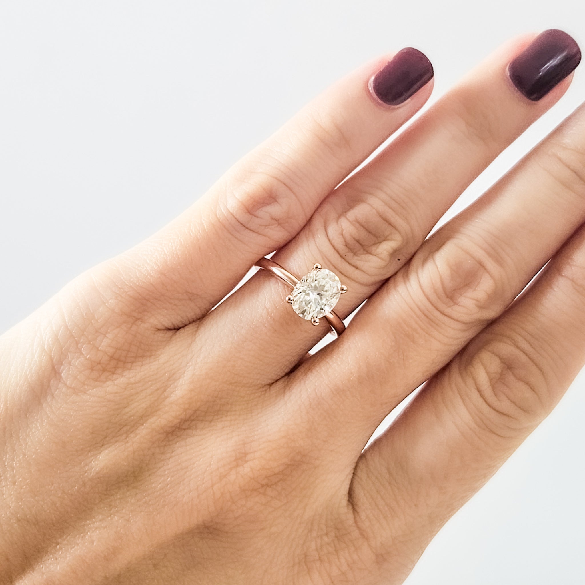 Classic Hidden Halo Oval Solitaire Ring