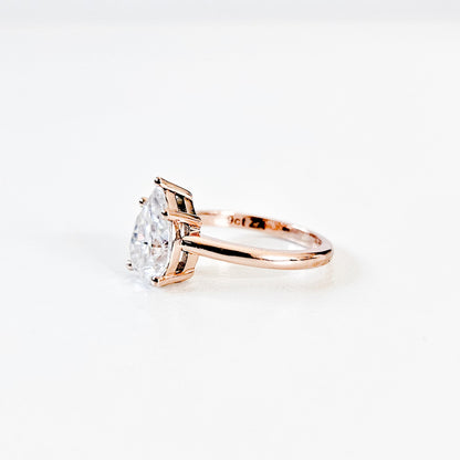 Classic Pear Cut Solitaire Ring