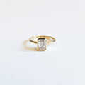 Minimalist Bezel Set Emerald Cut Solitaire Ring
