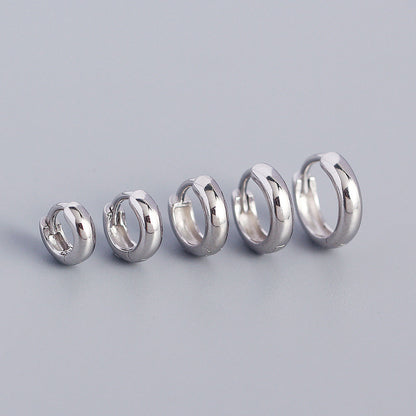 Glossy Thick Huggies (5mm) in Sterling Silver