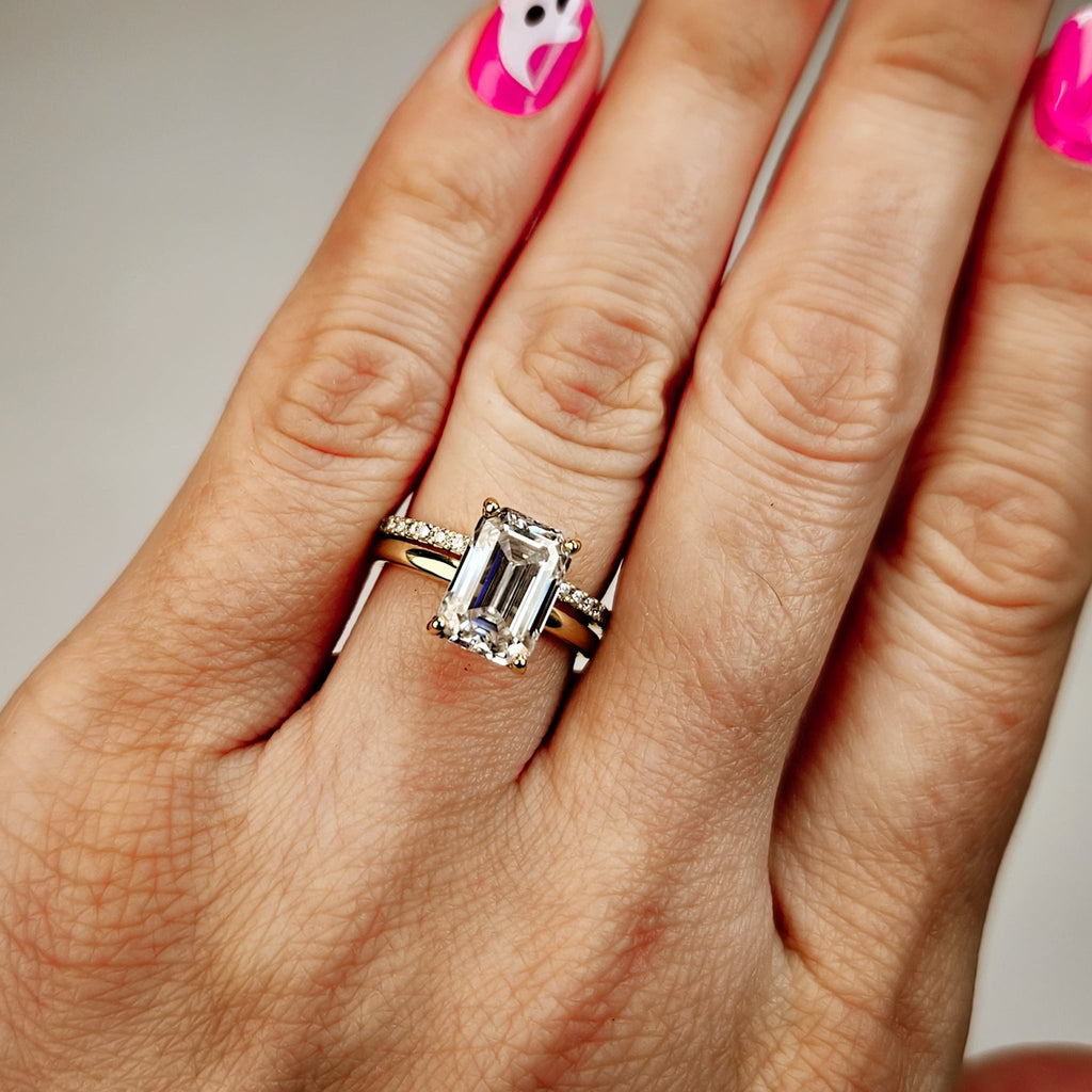 Large Emerald Cut Solitaire Ring