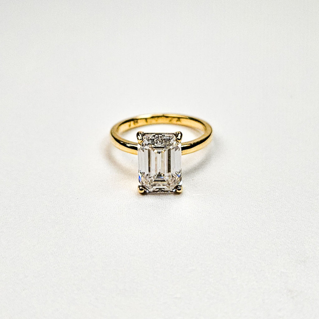 Large Emerald Cut Solitaire Ring
