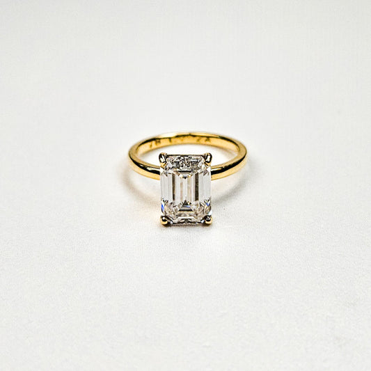 Large Emerald Cut Solitaire Ring