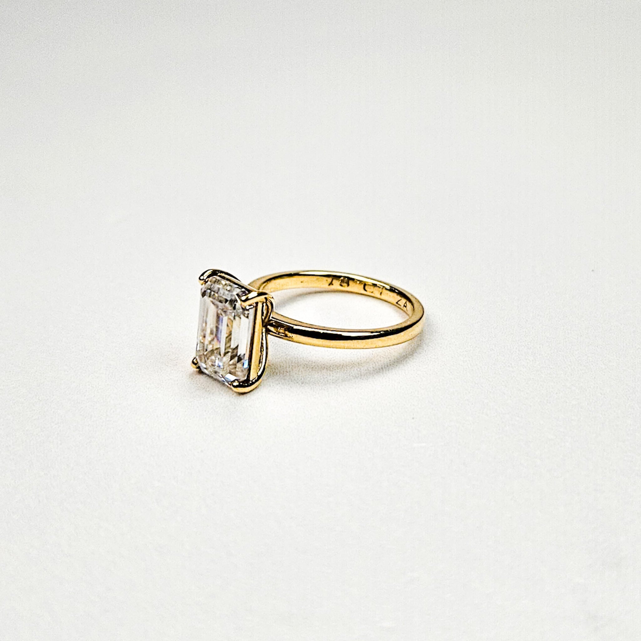 Large Emerald Cut Solitaire Ring