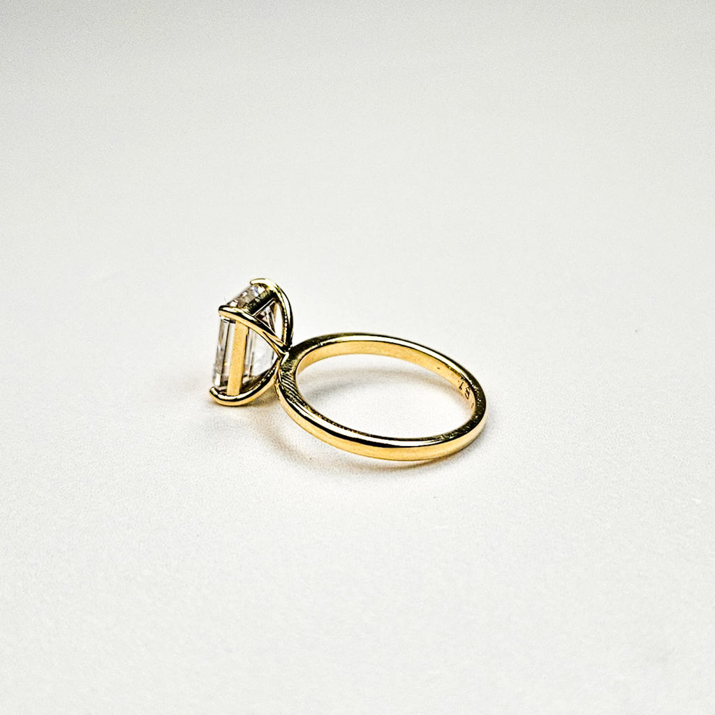 Large Emerald Cut Solitaire Ring