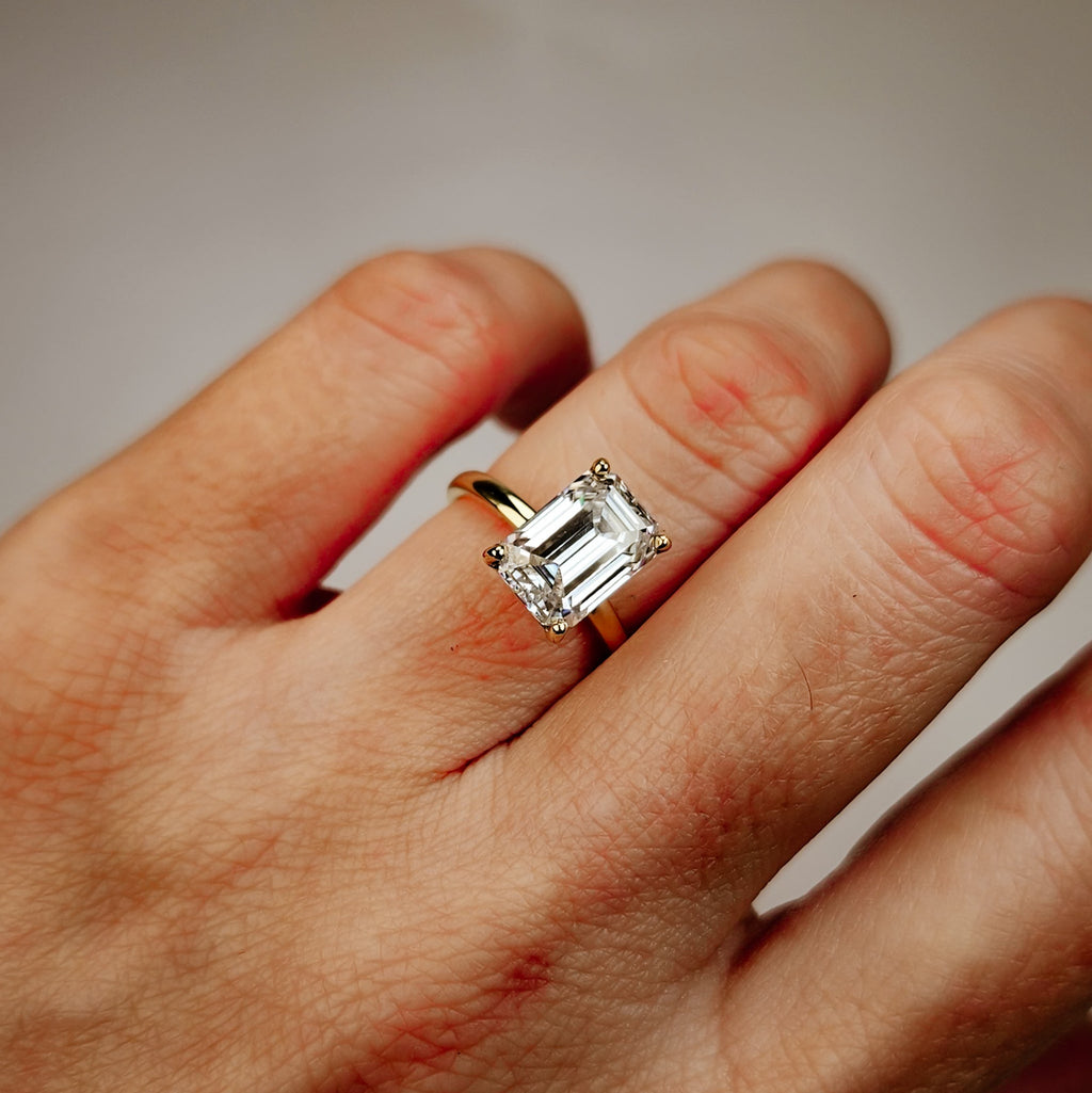 Large Emerald Cut Solitaire Ring