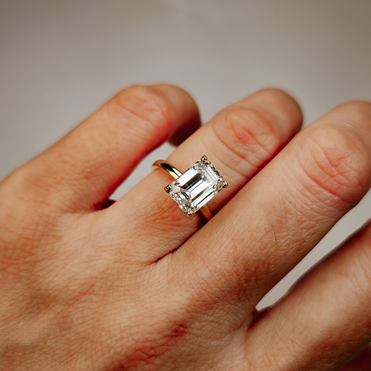 Large Emerald Cut Solitaire Ring