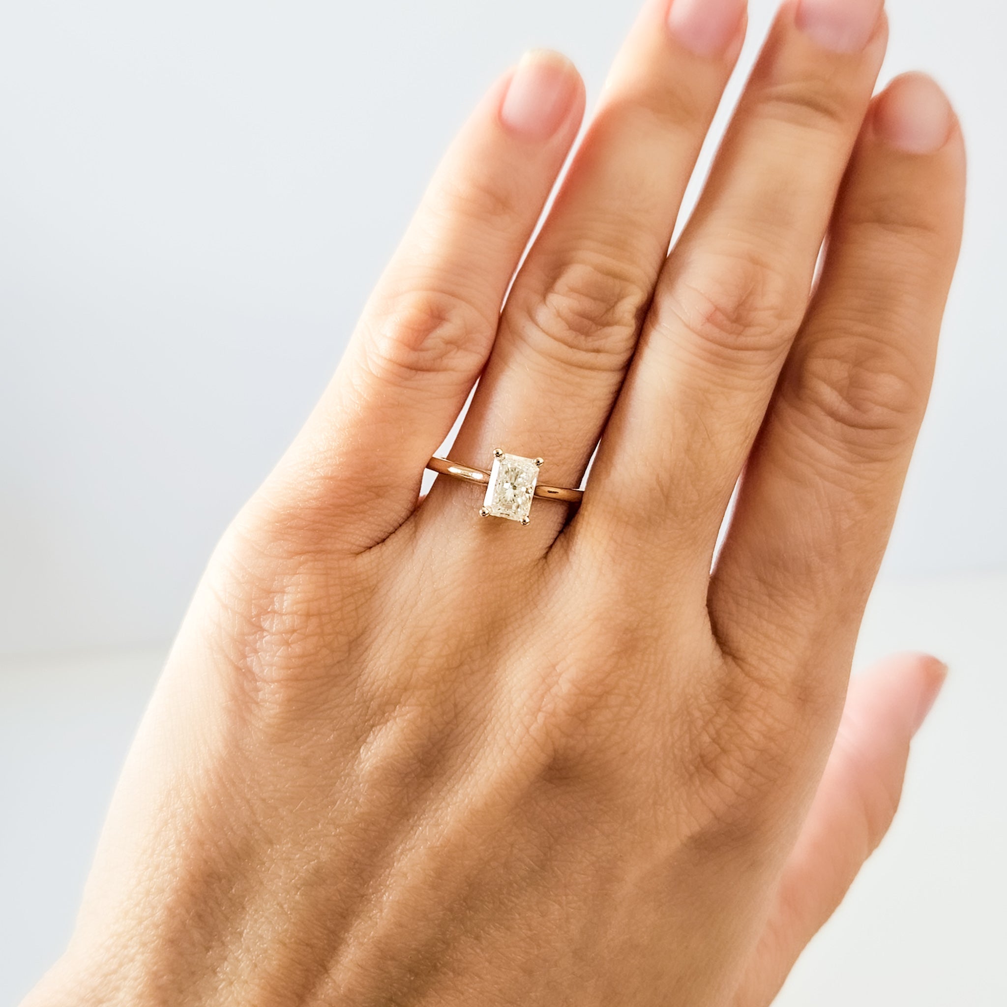 Minimalist Radiant Cut Solitaire Ring